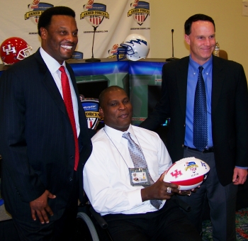 Coach Kevin Sumlin, Lt. Col. Gadson, Coach Troy Calhoun